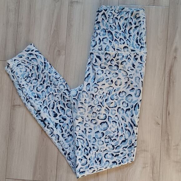 Varley Century 7/8 Leggings Blue Ivory Cheetah Print Size S - Picture 4 of 7